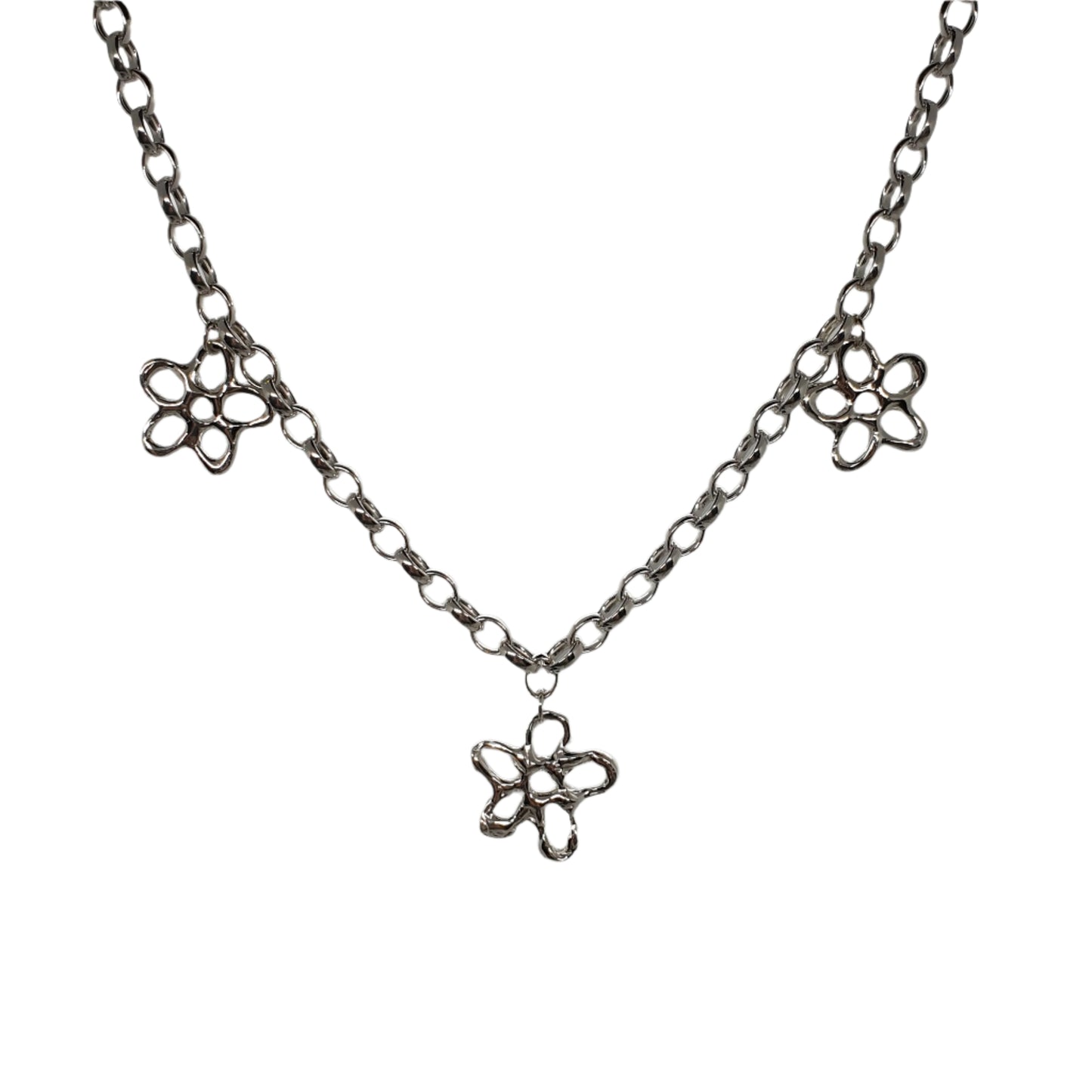 Triple Molten Flower Necklace