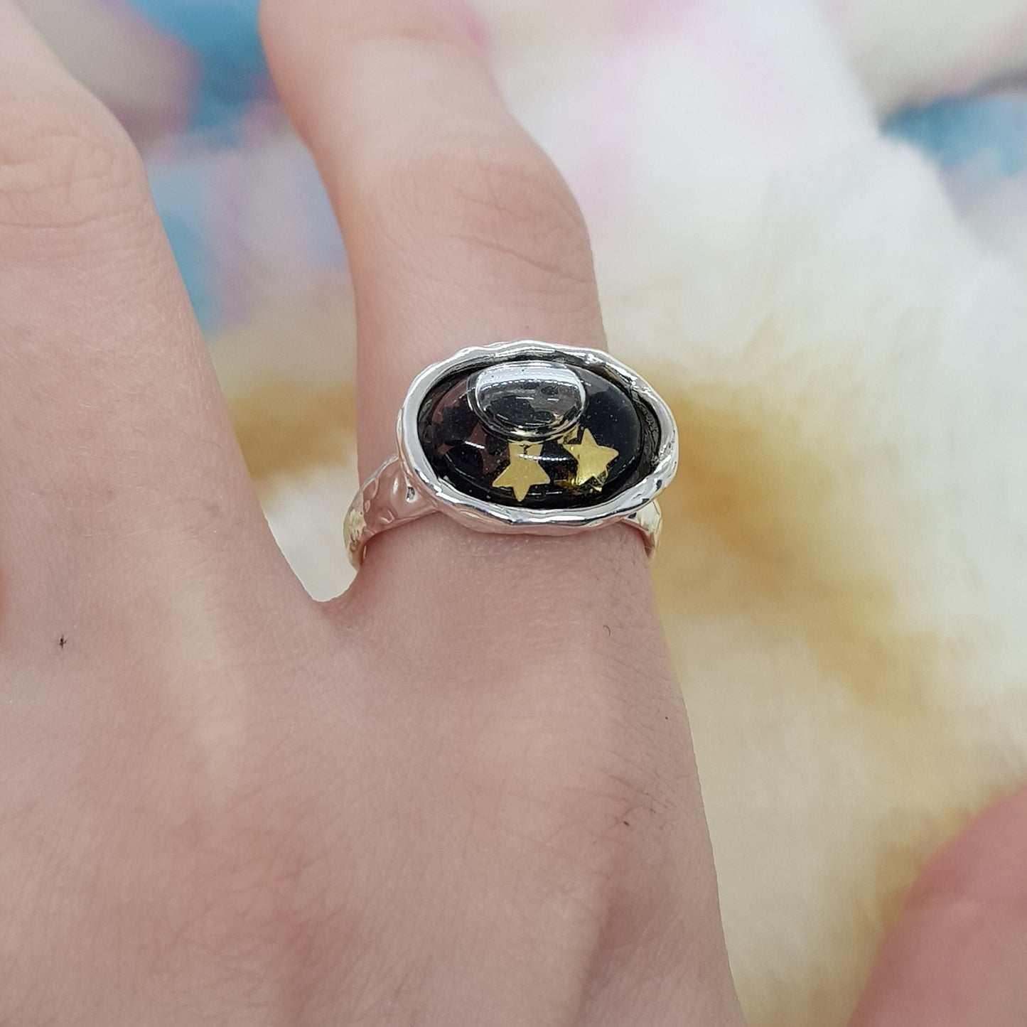 glitter bubble shaker ring cute