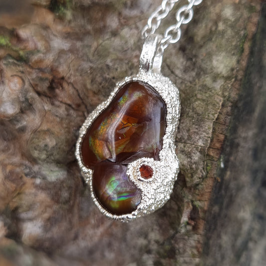 Freeform Fire Agate Necklace