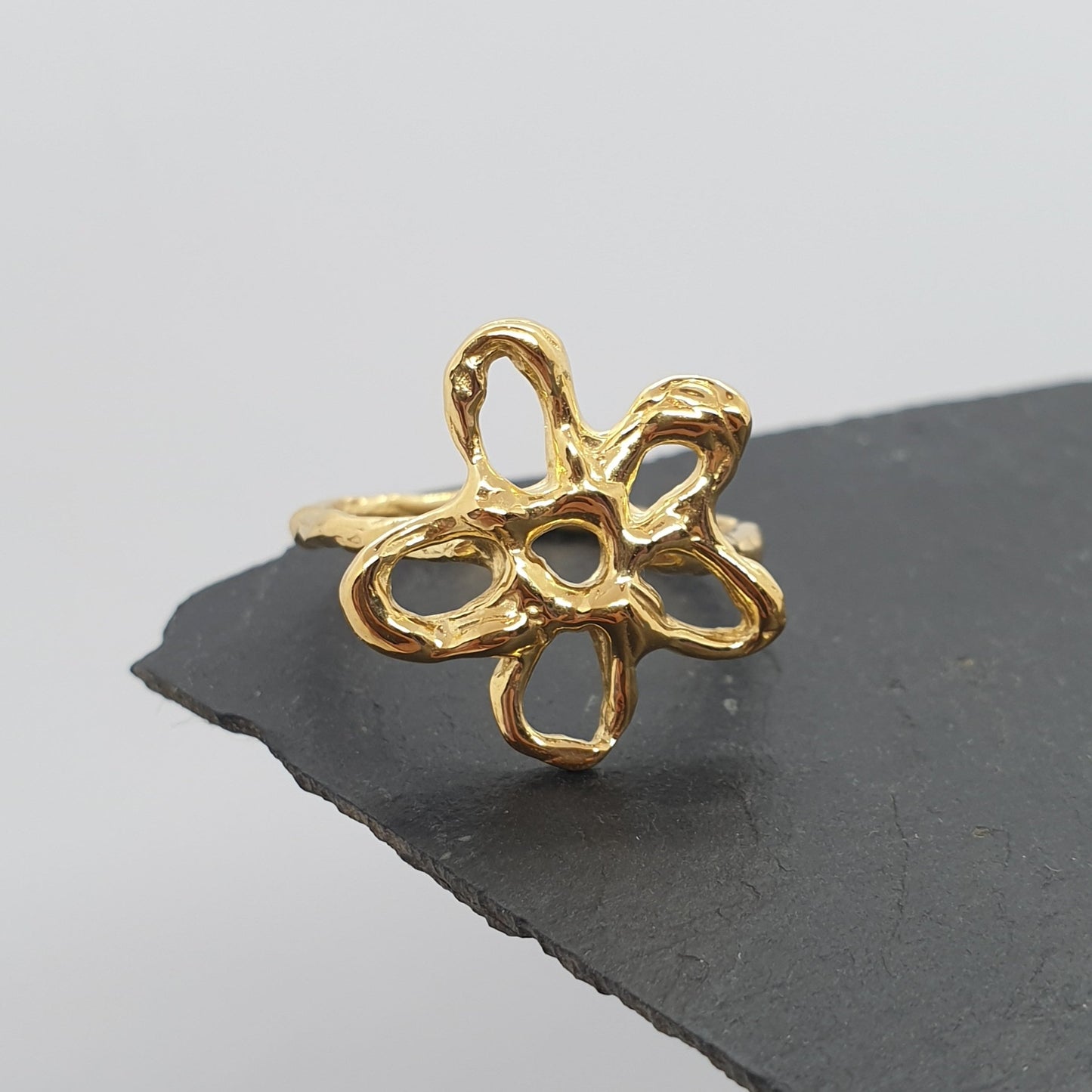 molten flower ring gold