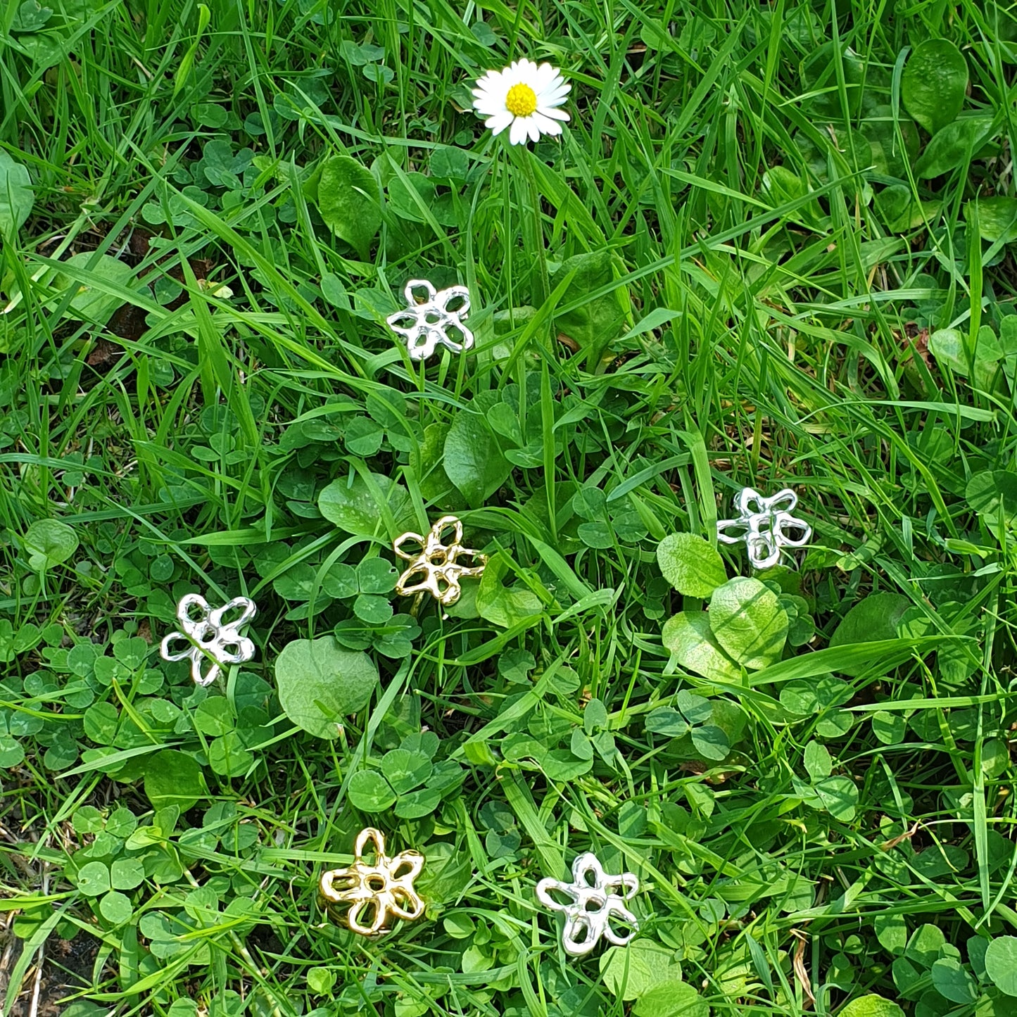flower rings sterling silver gold vermeil