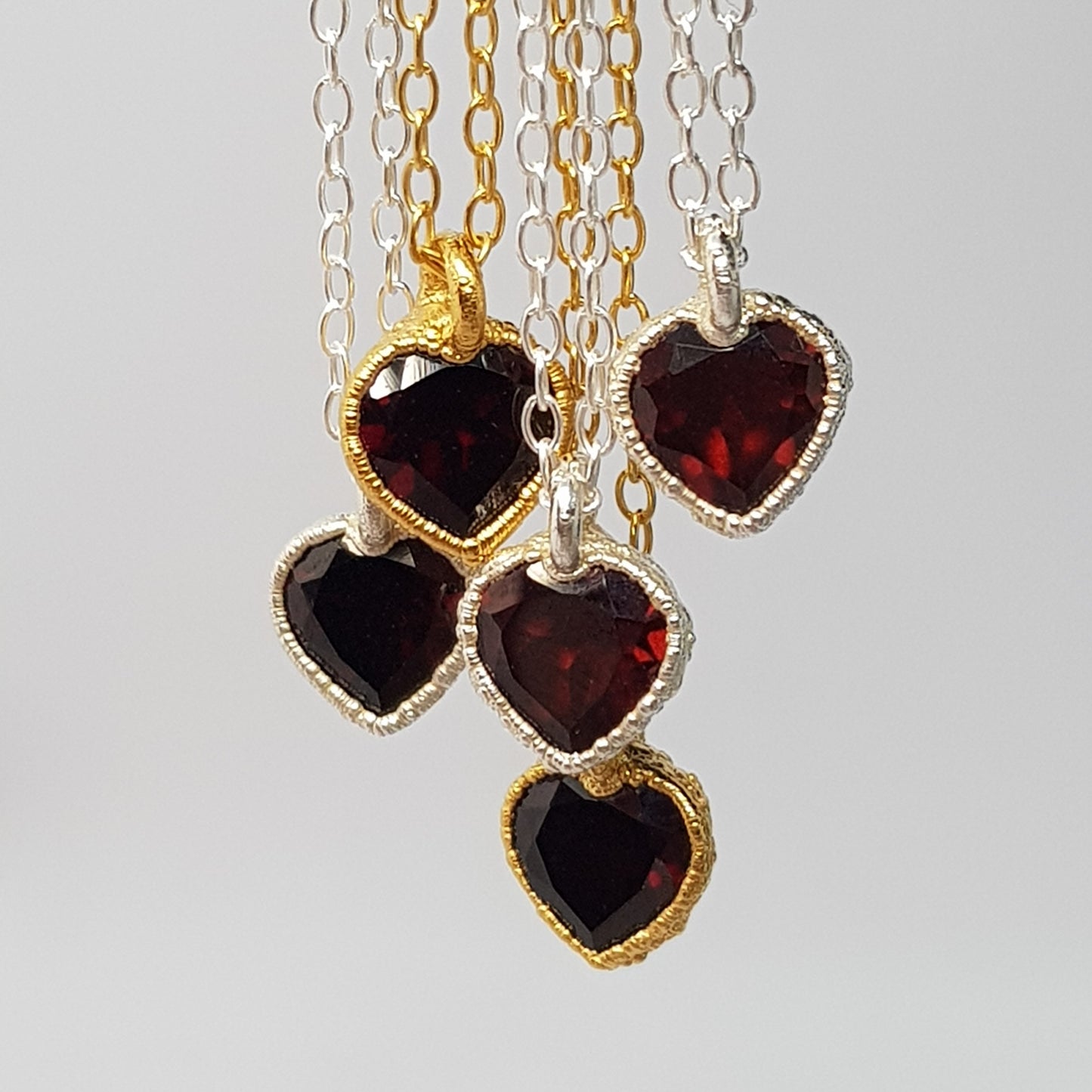 Garnet Heart Necklace