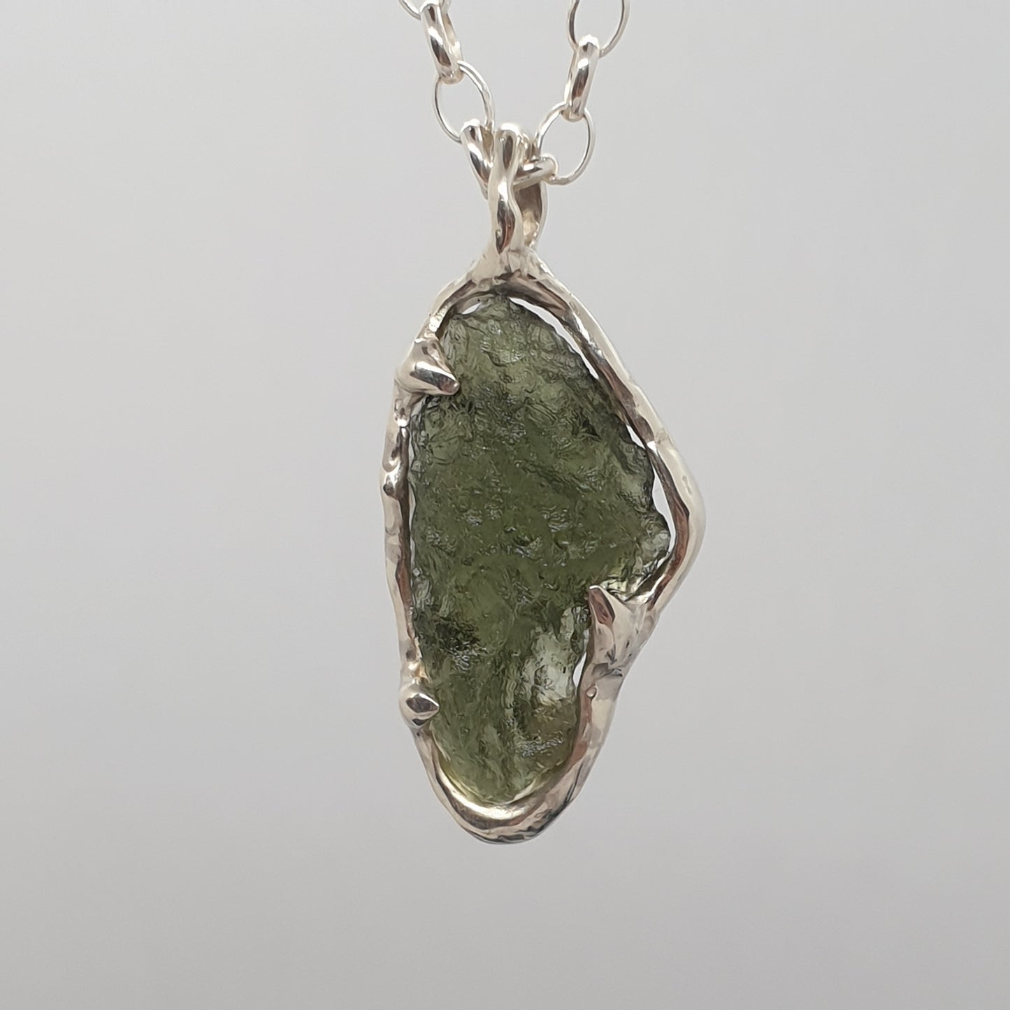 Freeform Molten Moldavite Necklace