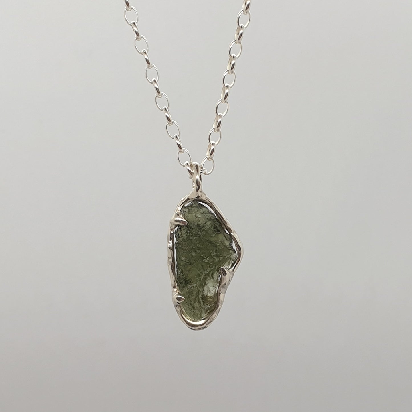Freeform Molten Moldavite Necklace