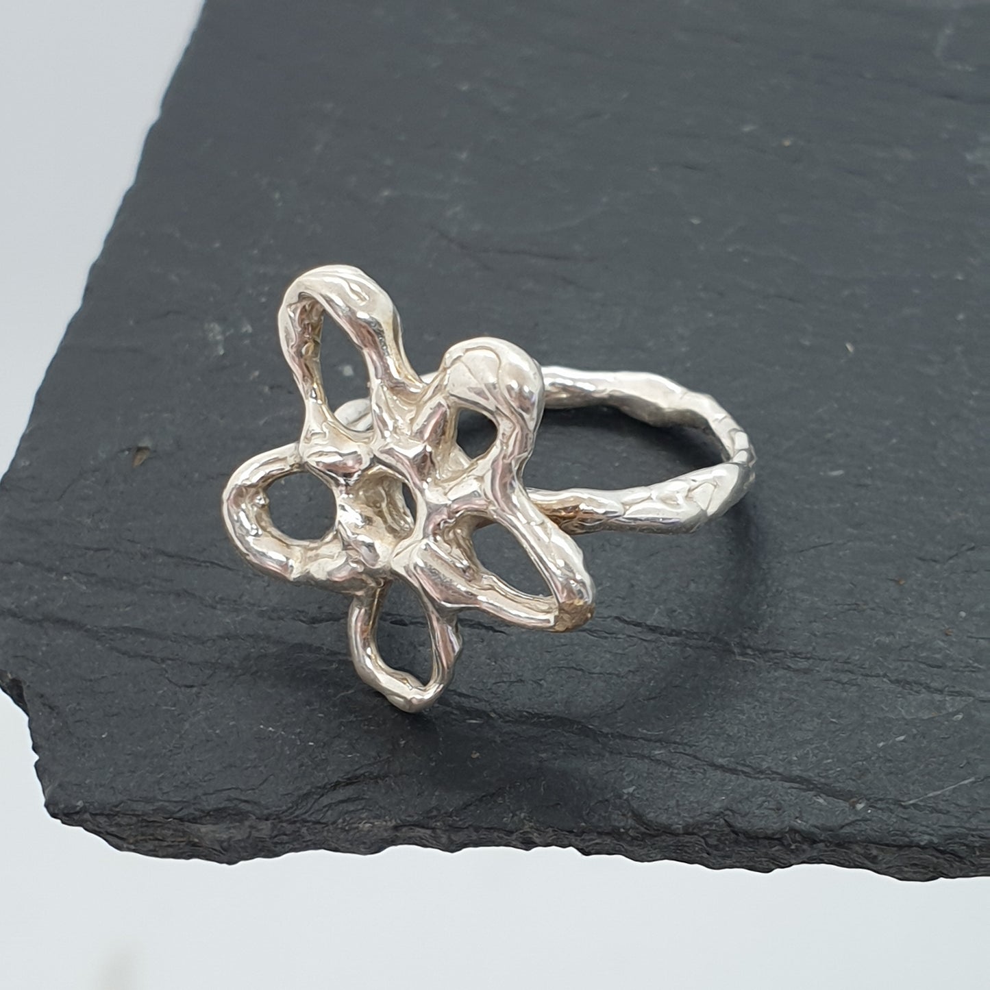 flower ring sterling silver