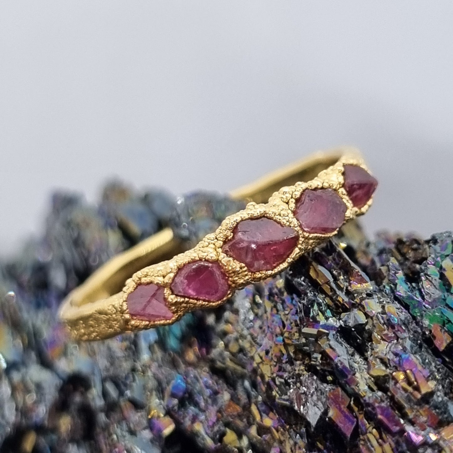 electroformed raw gemstone ring handmade by Jo Cooper