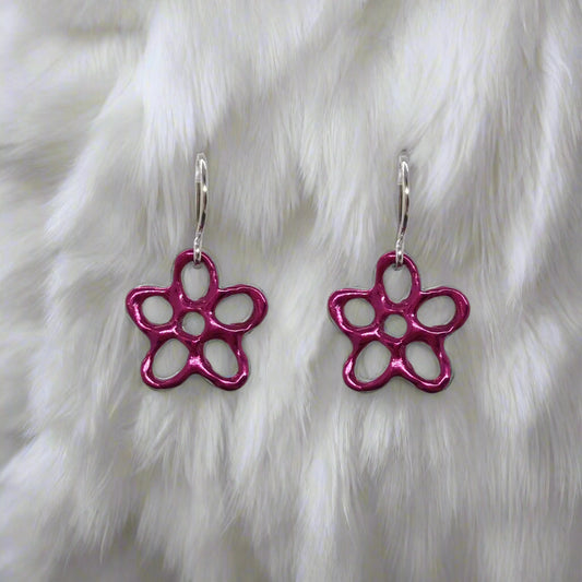 Pink Molten Flower Earrings