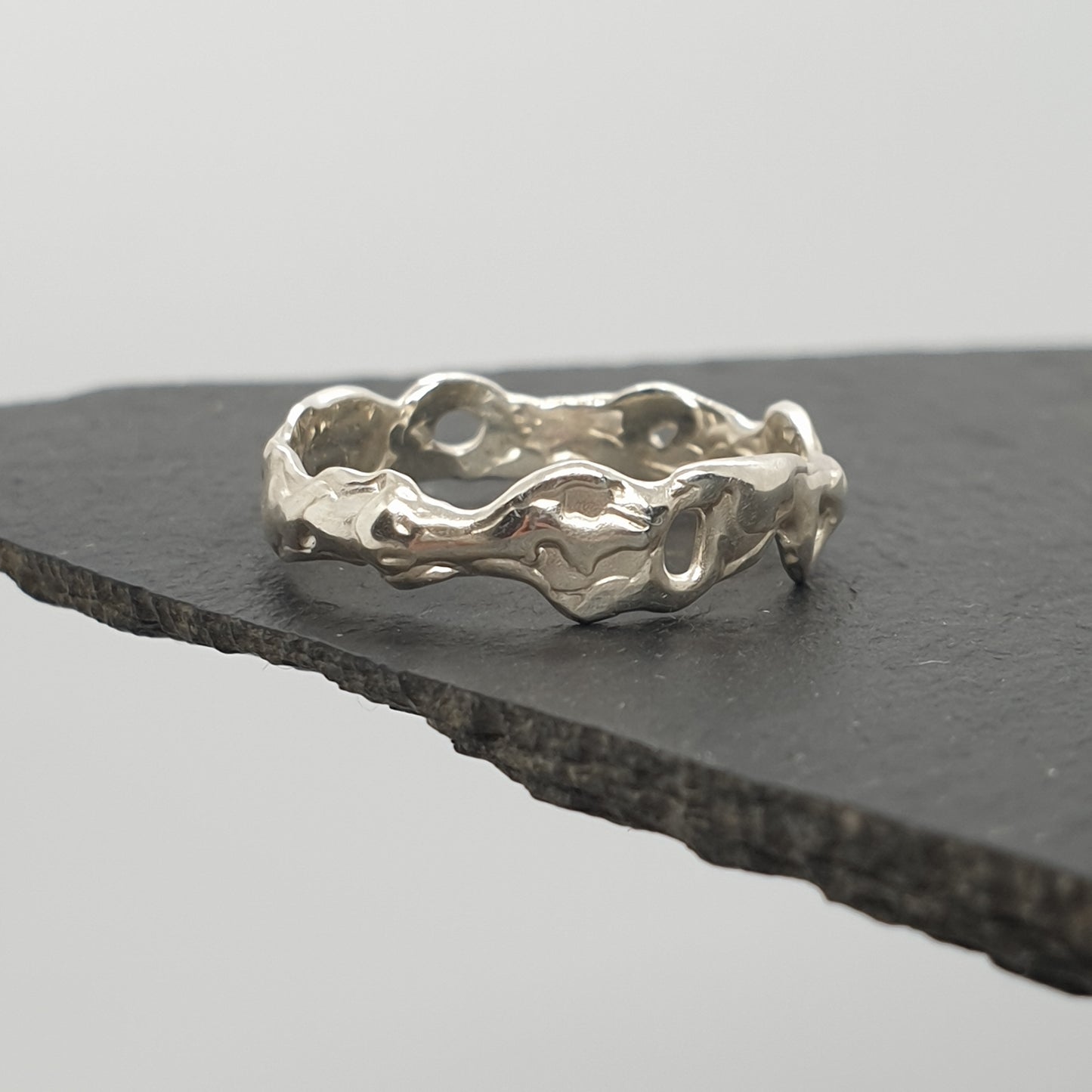 molten ring sterling silver