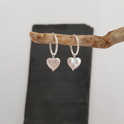 Pearl Heart Set Silver