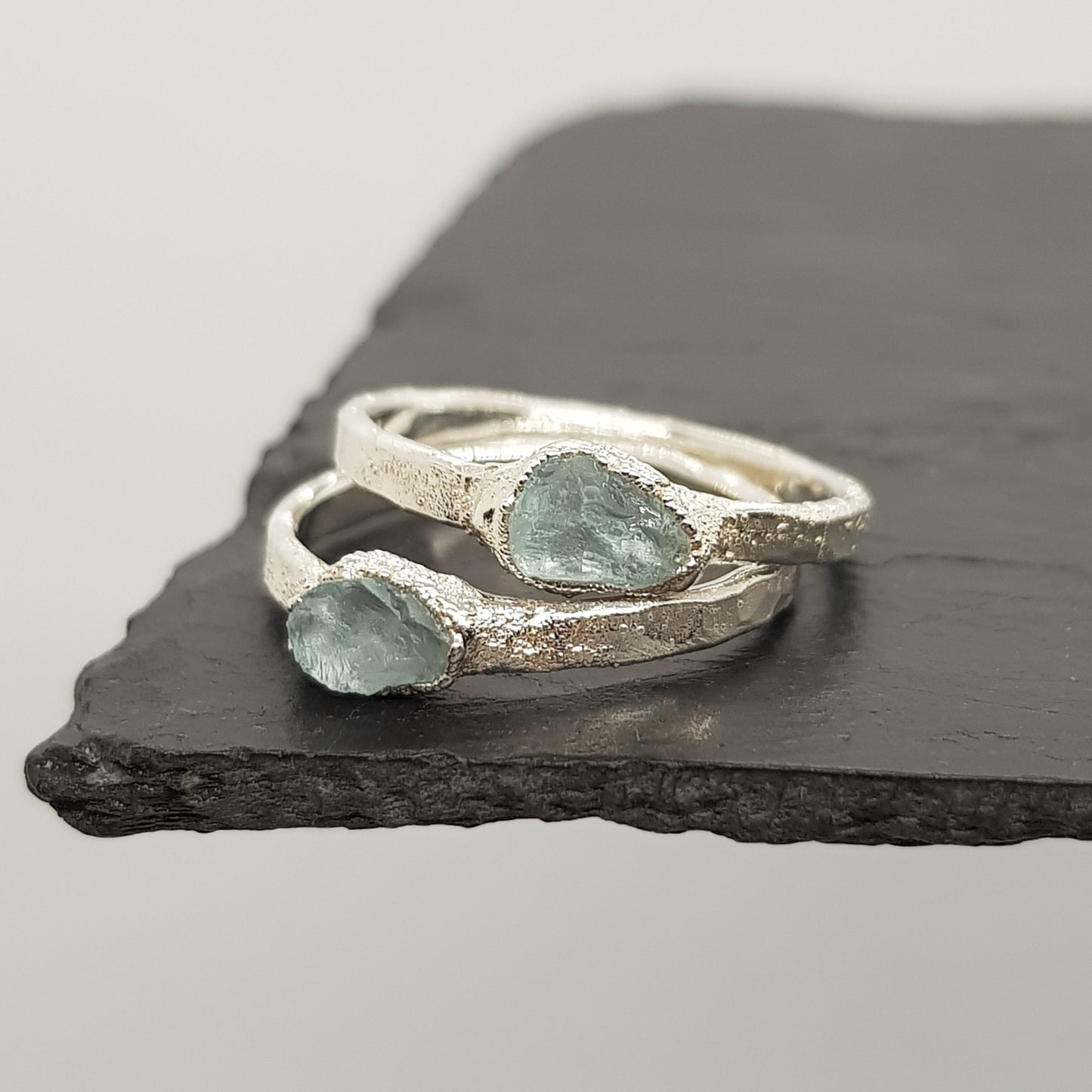 raw aquamarine rings