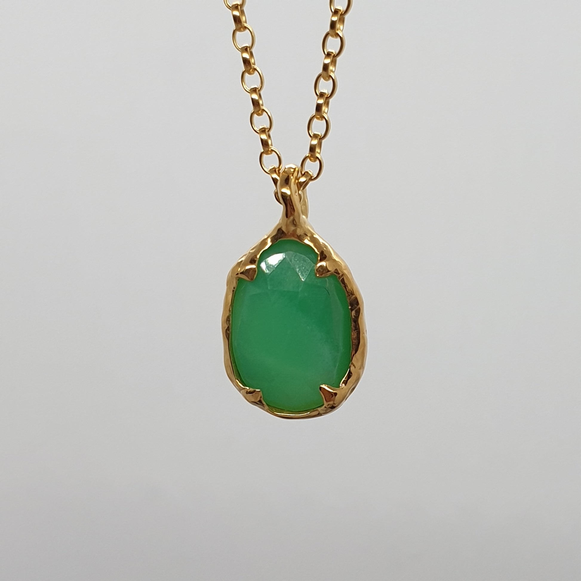 gold chrysoprase necklace