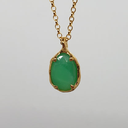 gold chrysoprase necklace