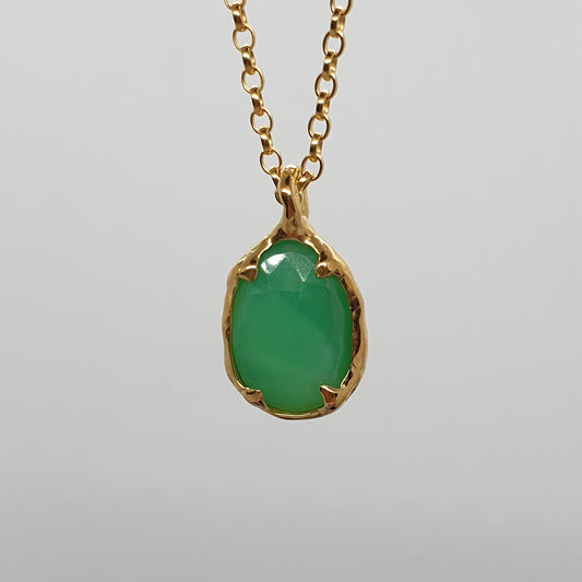 gold chrysoprase necklace