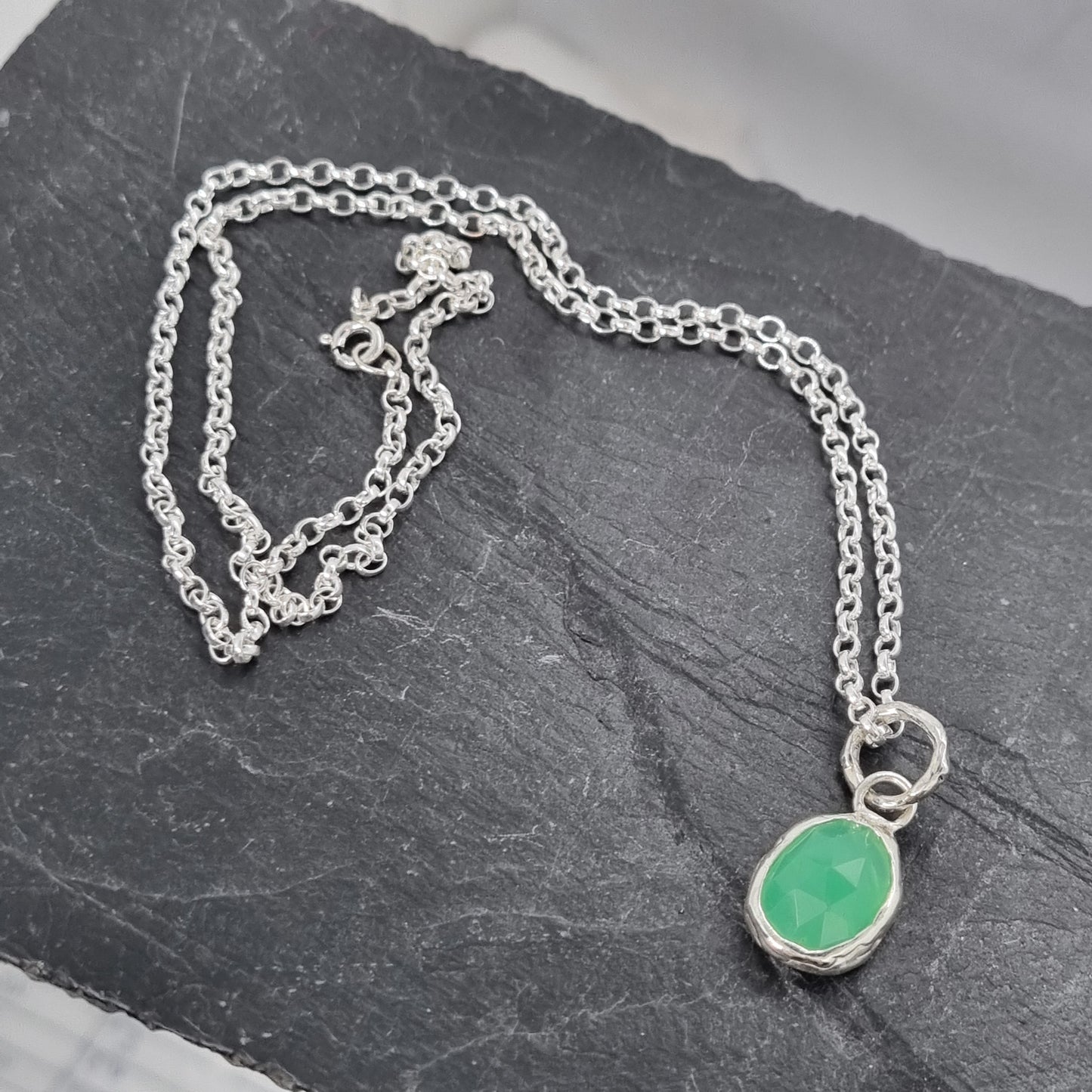 Rose Cut Chrysoprase Necklace 02