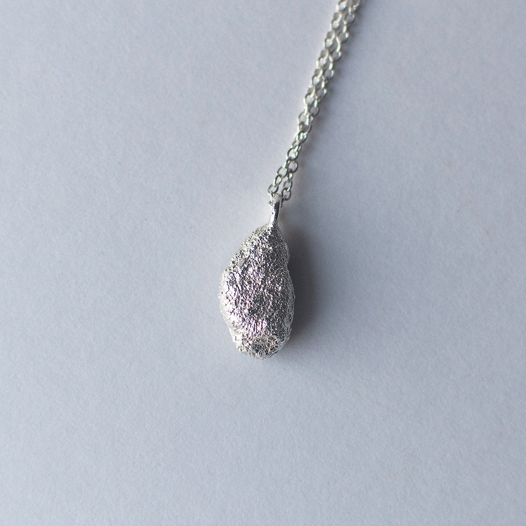 Transparent Black Glass Molten Sterling Silver Necklace - JC X SIECES GLASS