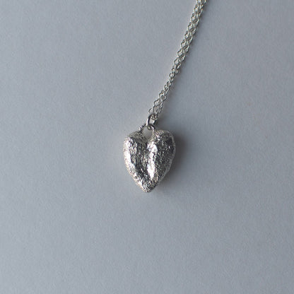 Clear Glass Heart Molten Sterling Silver Necklace - JC X SIECES GLASS