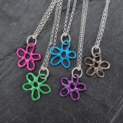 Colourful Mini Molten Flower Necklace