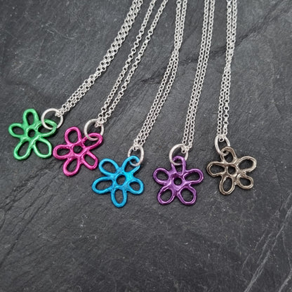 Colourful Mini Molten Flower Necklace