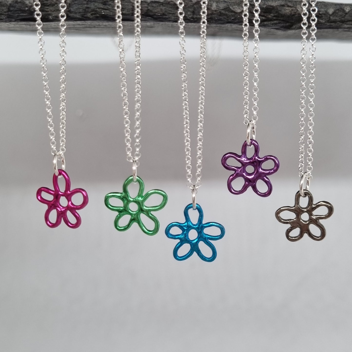 Colourful Mini Molten Flower Necklace