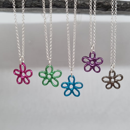 Colourful Mini Molten Flower Necklace
