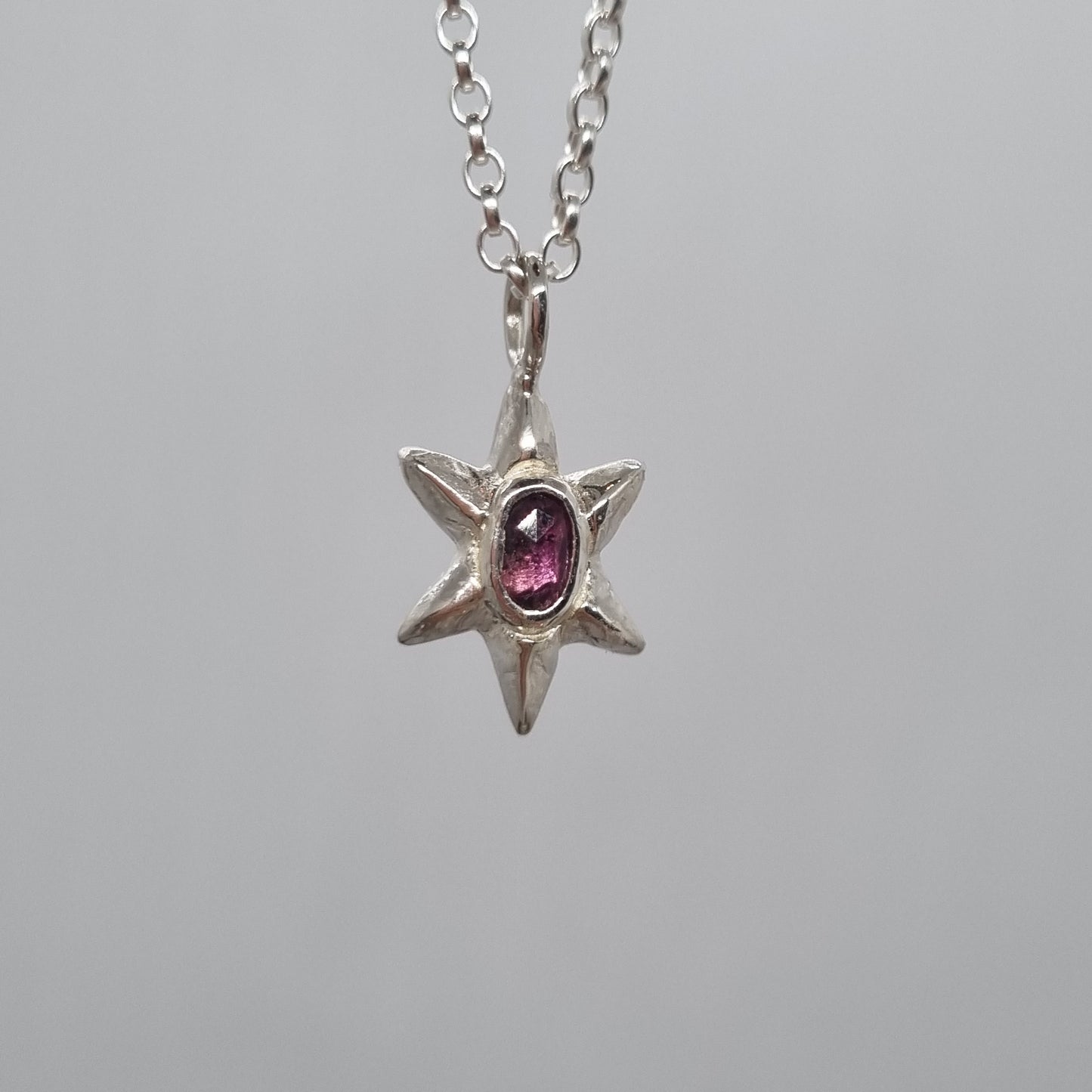Facet Star Necklace Pink Winza Sapphire