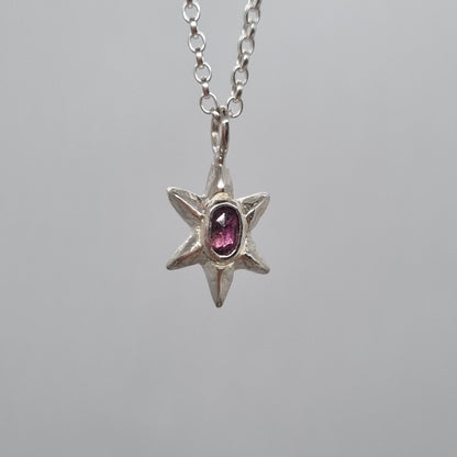 Facet Star Necklace Pink Winza Sapphire