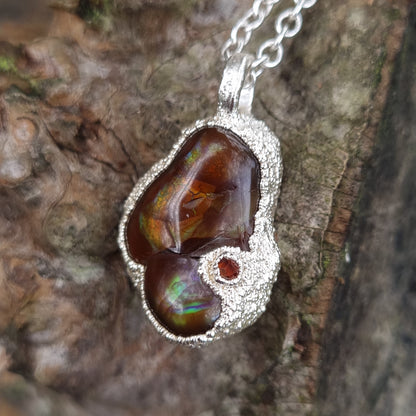 Freeform Fire Agate Necklace