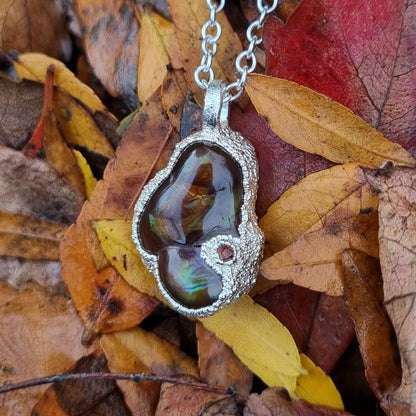 Freeform Fire Agate Necklace