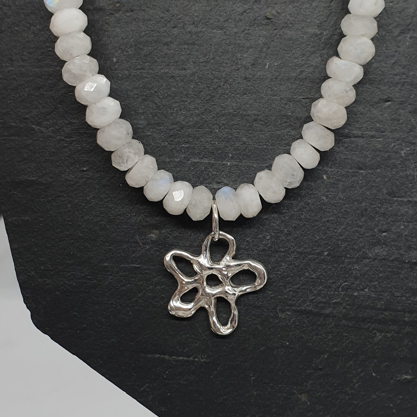 Molten Flower Moonstone Necklace