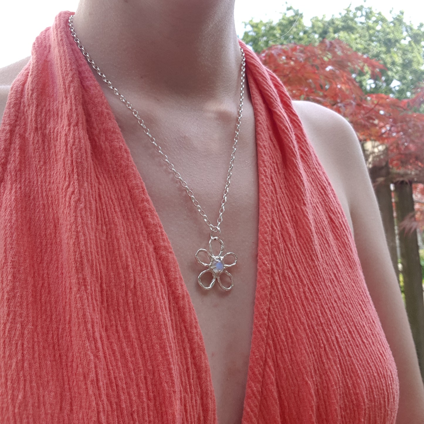 moonstone flower necklace