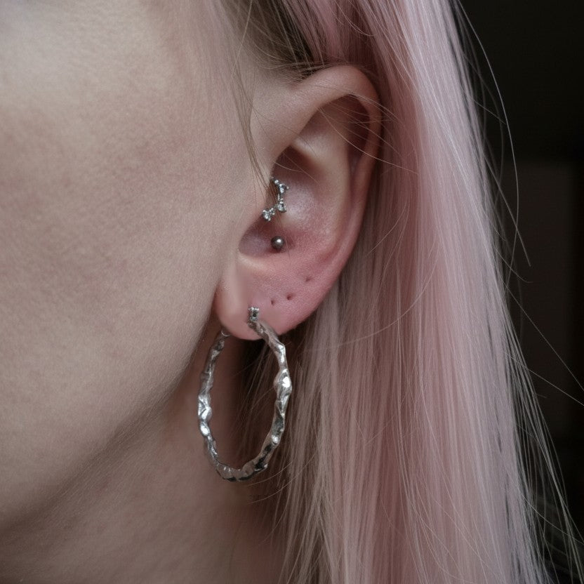Large Molten Hoop Earrings