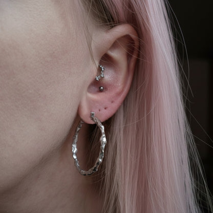Large Molten Hoop Earrings