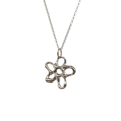 flower necklace sterling silver