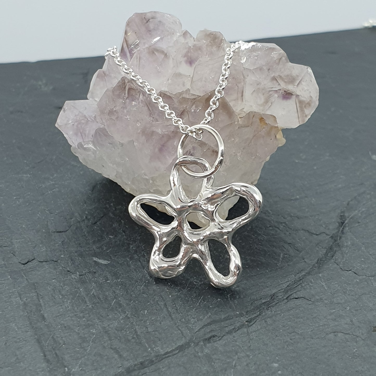 Sterling silver flower necklace