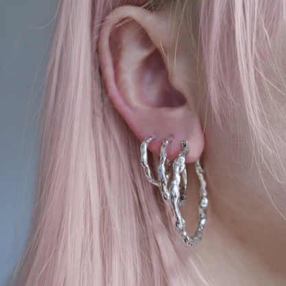 Molten Hoop Earrings Small