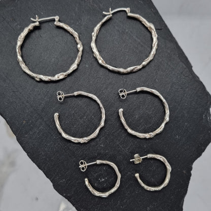 Large Molten Hoop Earrings