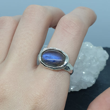 Labradorite Molten Ring