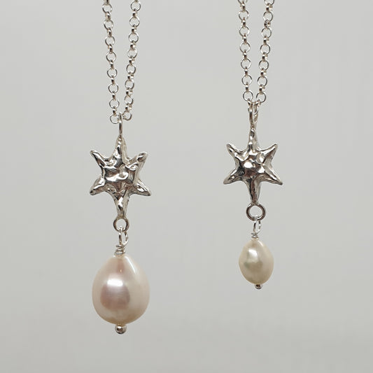 Molten Freshwater Pearl Star Necklace