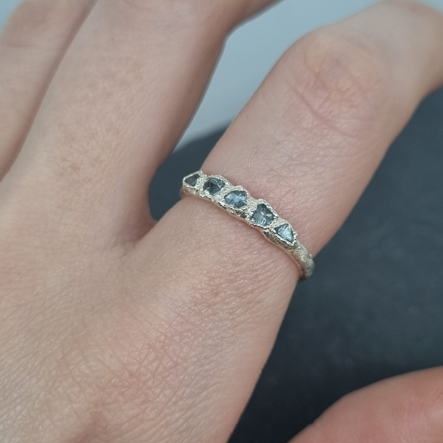 sterling silver raw aquamarine silver ring handmade in the UK
