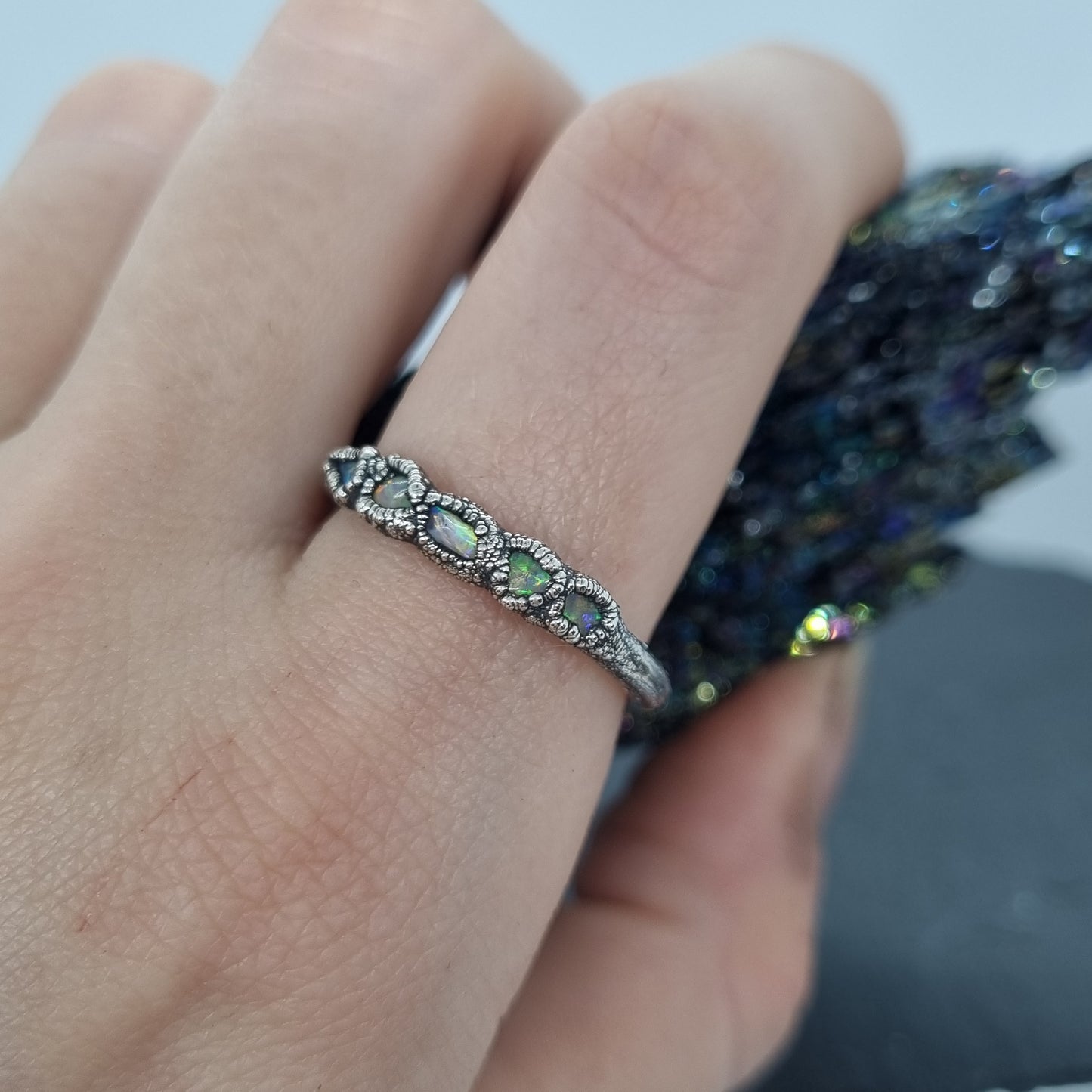 Multi Raw Opal Ring