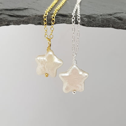 Freshwater Pearl Star Sterling Silver Necklace