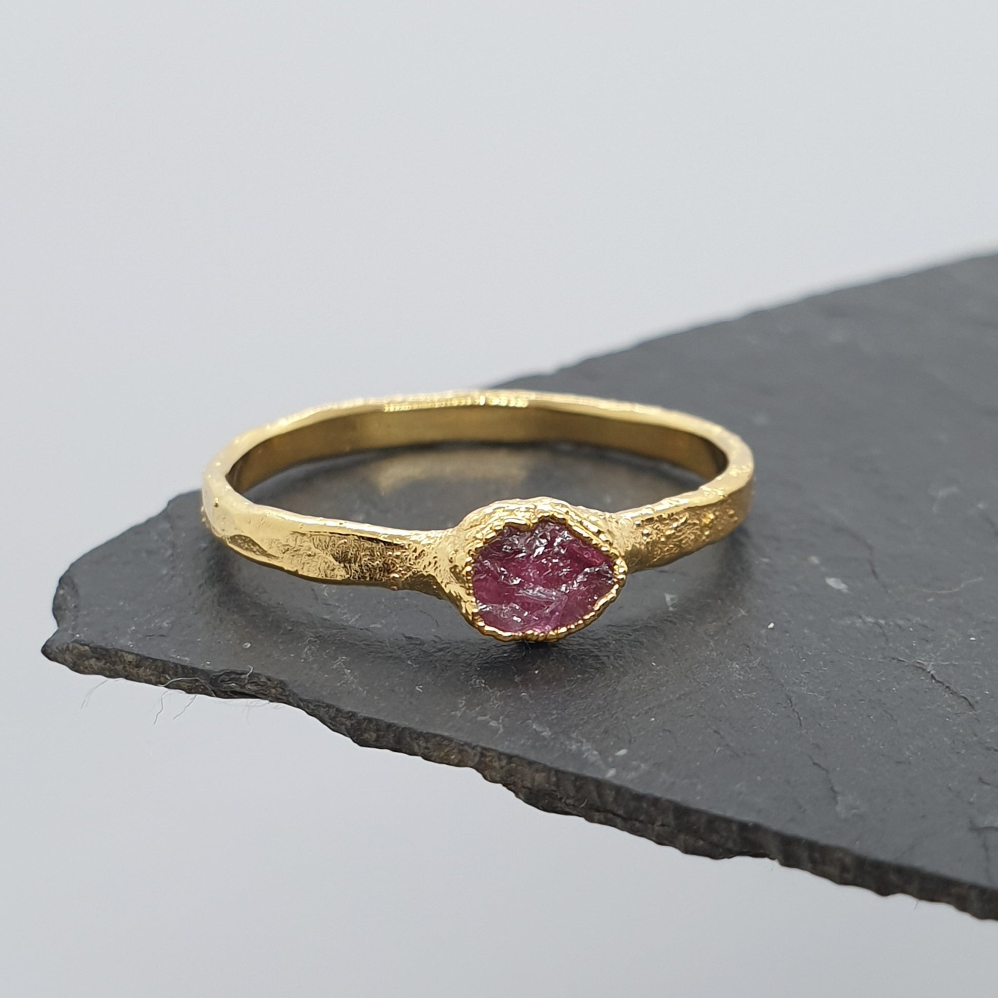 pink tourmaline gold ring