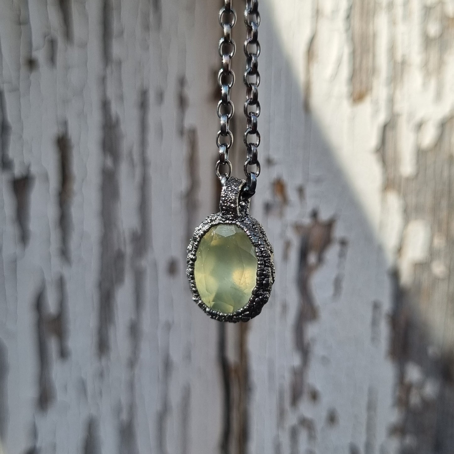 rustic green gemstone necklace 