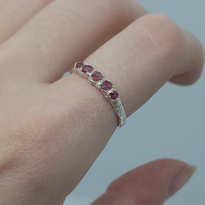 Multi Raw Pink Tourmaline Ring