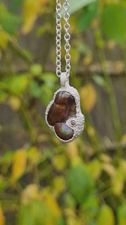 Freeform Fire Agate Necklace