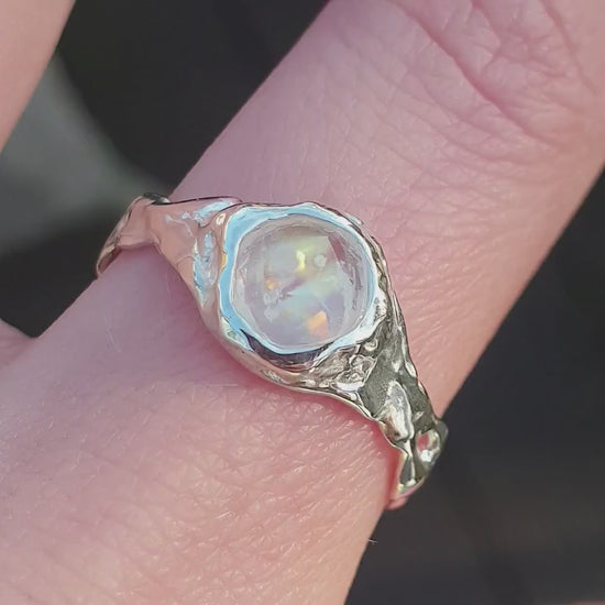 video of moonstone molten ring