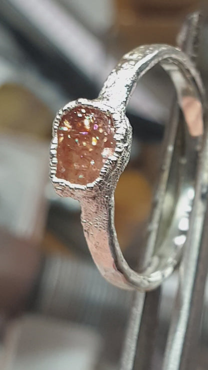 Raw Confetti Sunstone Ring