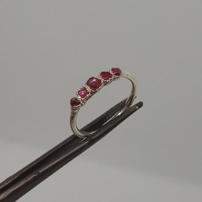 Multi Raw Red Spinel Ring