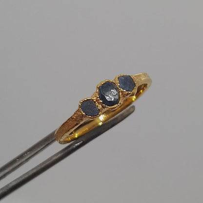 Triple Raw Sapphire Ring