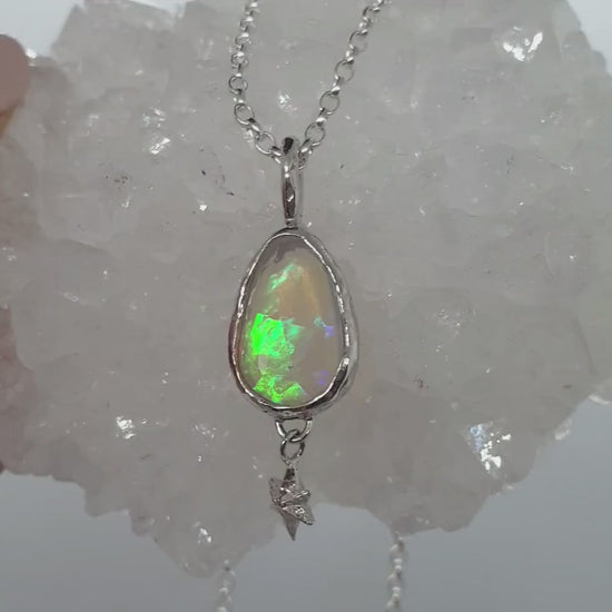 video of handmade opal necklace